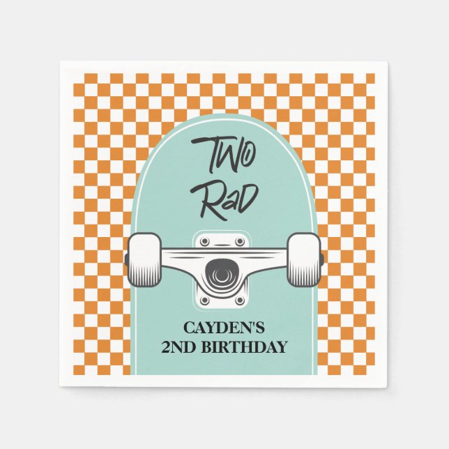 Serviette En Papier Skateboard Two Rad 2e anniversaire (Devant)