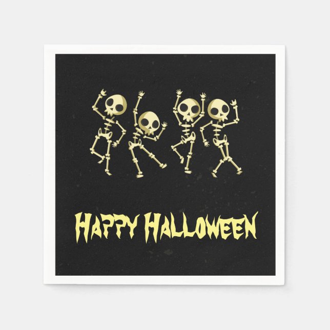 Serviette En Papier Skeleton Halloween (Devant)