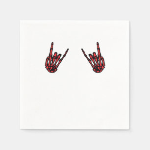 Serviette En Papier Skeleton Hand Heart Roll & Red Classic