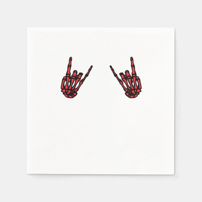 Serviette En Papier Skeleton Hand Heart Roll & Red Classic (Devant)