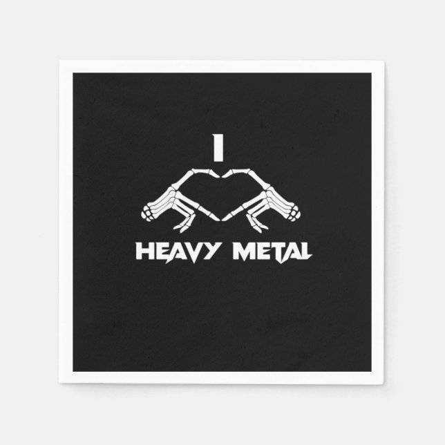 Serviette En Papier Skeleton Hands Heart - Drôle Halloween (Devant)