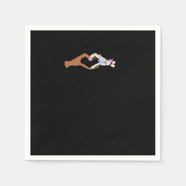 Serviette En Papier Skeleton Hands Heart Show Basic (Devant)