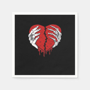 Serviette En Papier Skeleton Hands Hearts Classic Trending