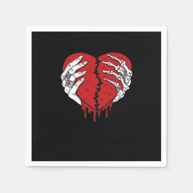 Serviette En Papier Skeleton Hands Hearts Classic Trending (Devant)