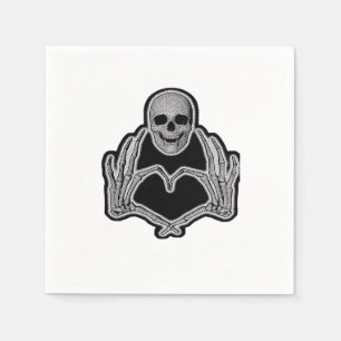 Serviette En Papier Skeleton Heart Hands Classic