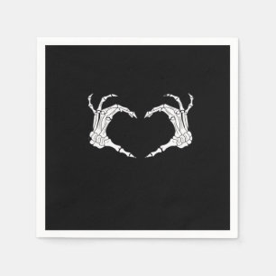 Serviette En Papier Skeleton Heart Hands Classic