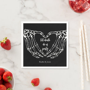 Serviette En Papier Skeleton Mains Couples Chute Douche jusqu'à la mor