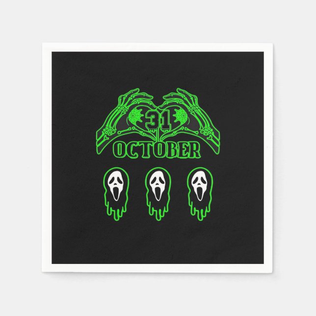 Serviette En Papier Skeleton Mains Design classique (Devant)