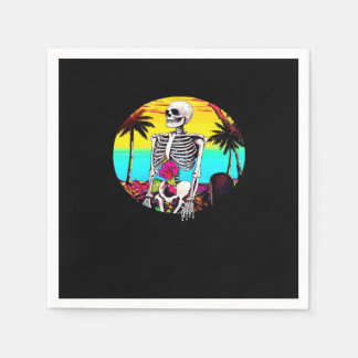 Serviette En Papier Skeleton Sortant De Sunset Beach Classic