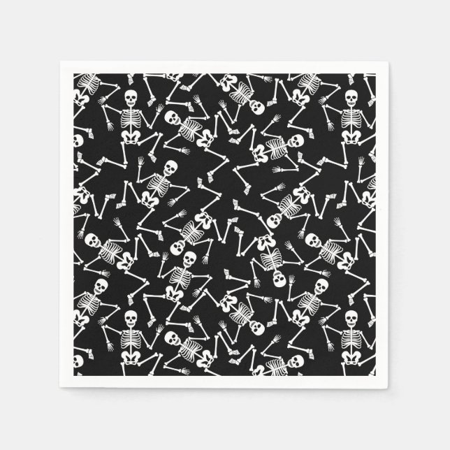Serviette En Papier Skeletons Halloween (Devant)