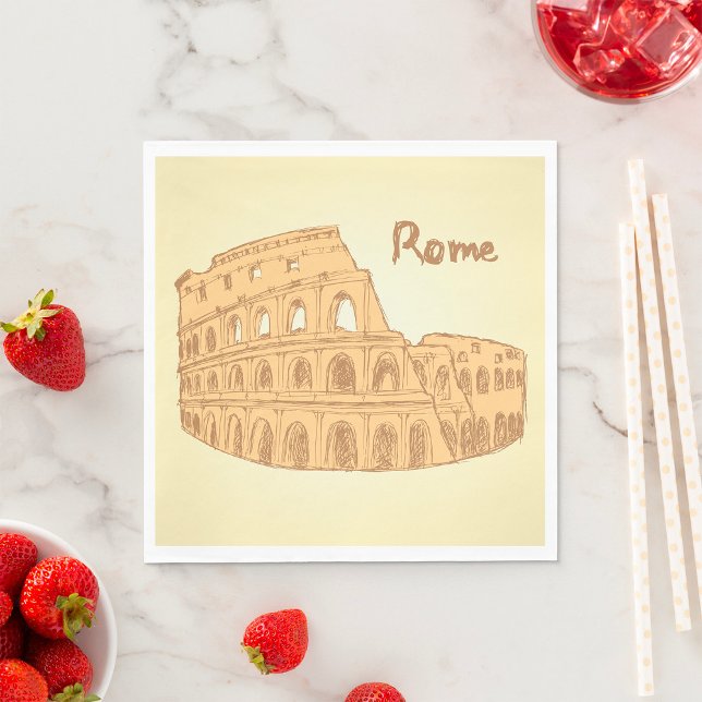 Serviette En Papier Sketch du Colisée de Rome (Créateur téléchargé)