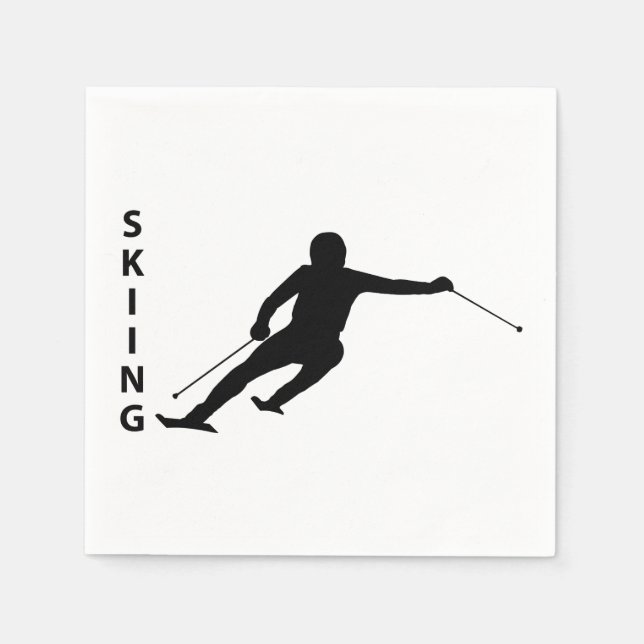 Serviette En Papier Ski (Devant)
