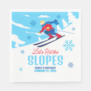 Serviette En Papier Ski Anniversaire Faisons un tour sur les pistes Na