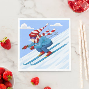 Serviette En Papier Ski de descente