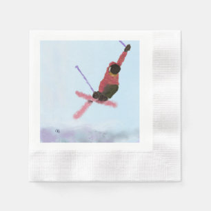 Serviette En Papier Ski de descente Art