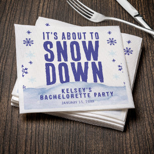 Serviette En Papier Ski d'hiver Snow Snowflake Bachelorette