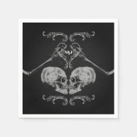 "Skull in Love" Skeletons Vintages Mariage noir
