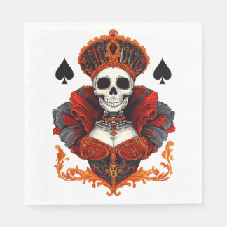 Serviette En Papier Skull Queen of Spades