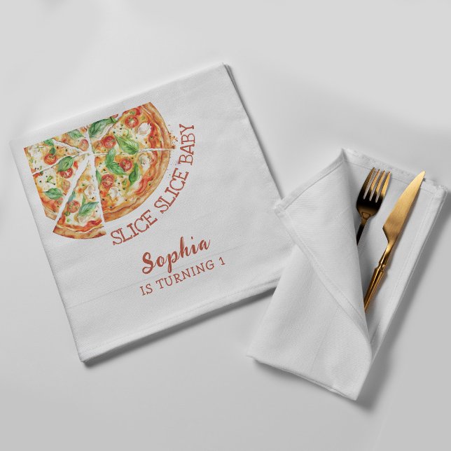 Serviette En Papier Slice Slice Baby Pizza moderne fête d'anniversaire (Créateur téléchargé)