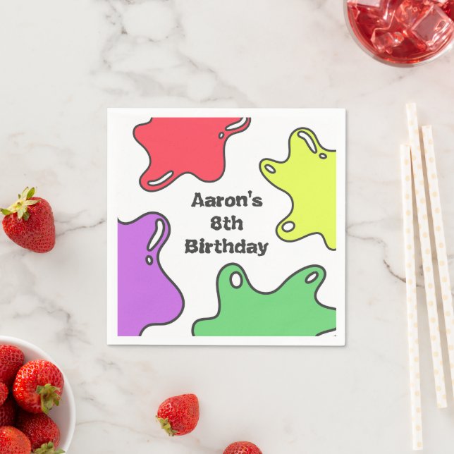 Serviette En Papier Slime fête d'anniversaire (En situation)