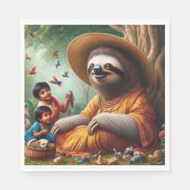 Serviette En Papier Sloth Grand-mère (Devant)