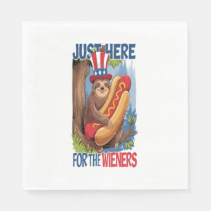 Serviette En Papier Sloth Hot Dog 4 juillet BBQ