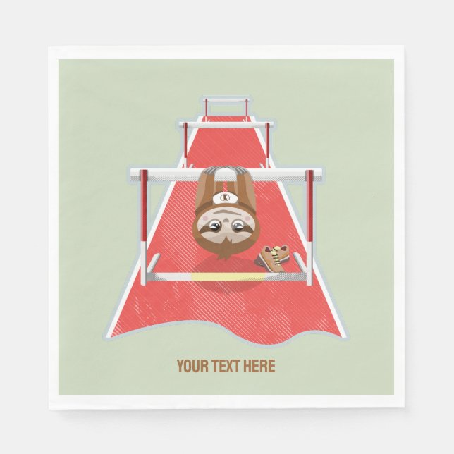 Serviette En Papier Sloth Hurdles course atheletics (Devant)
