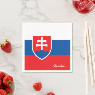 Serviette En Papier Slovaquie & mode de fête du drapeau slovaque / fan