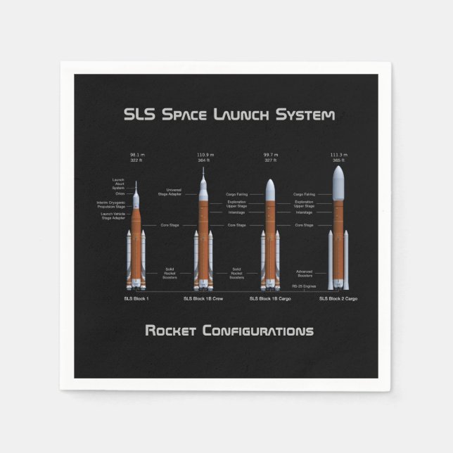 Serviette En Papier SLS Space Launch System Rockets (Devant)
