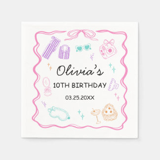 Serviette En Papier Slumber Sleepover Party Girl Birthday