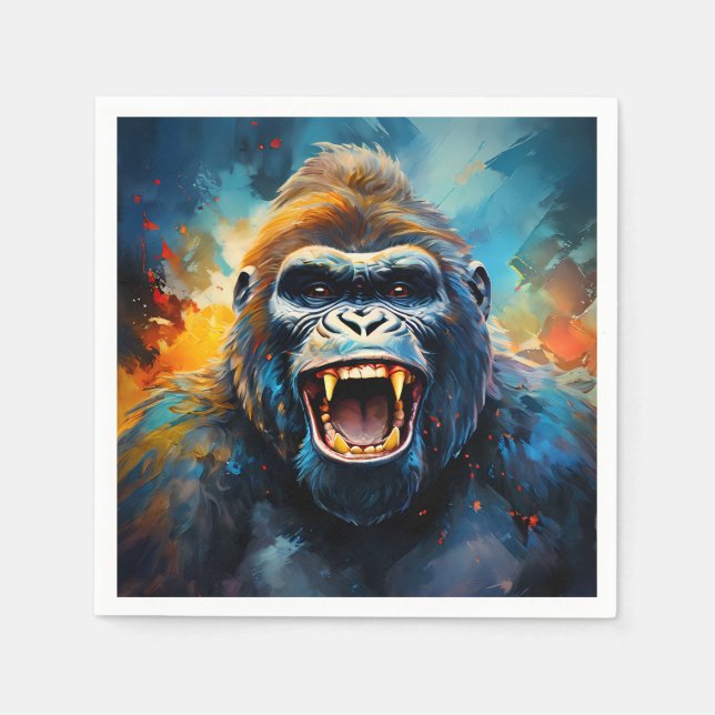 Serviette En Papier Smiling gorilla (Devant)