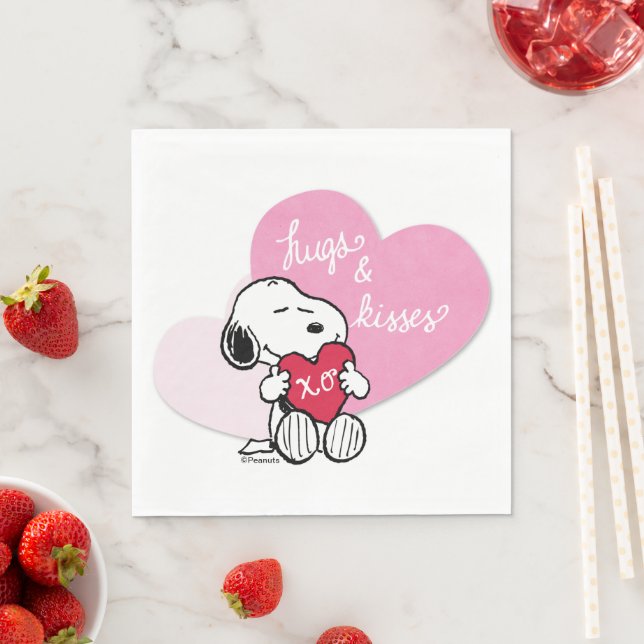 Serviette En Papier Snoopy Hugs & Kisses (En situation)