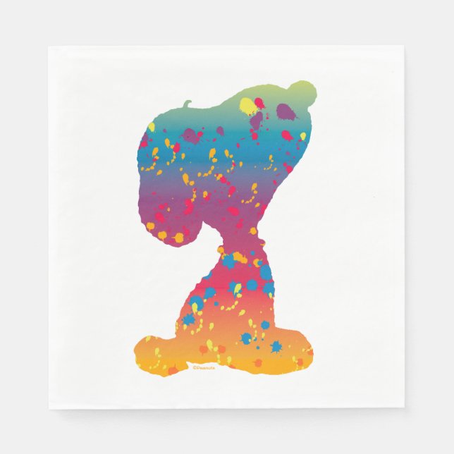 Serviette En Papier Snoopy Rainbow Graffiti Silhouette (Devant)