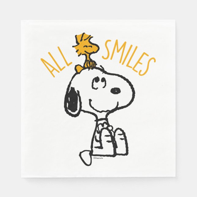Serviette En Papier Snoopy & Woodstock - Tous les sourires (Devant)