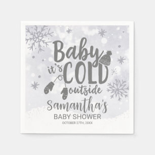 Serviette En Papier Snowflakes Baby It's Cold Outside Baby shower