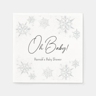 Serviette En Papier Snowflakes d'hiver Oh bébé Napkins