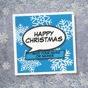 Serviette En Papier Snowflakes Speech Buble Fun Retro Comédie Livre