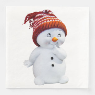 SERVIETTE EN PAPIER SNOWMAN JOUEUR