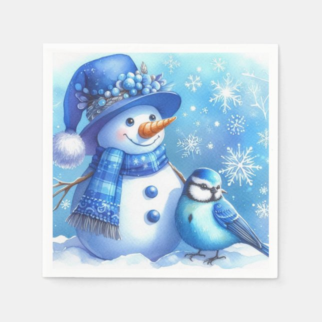 Serviette En Papier Snowman Paper Napkin (Devant)