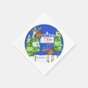 Serviette En Papier Snowman Snow Angel Snowflake Fête d'hiver