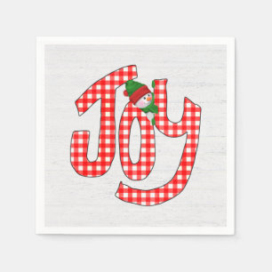Serviette En Papier Snowman Sur En vichy Joie
