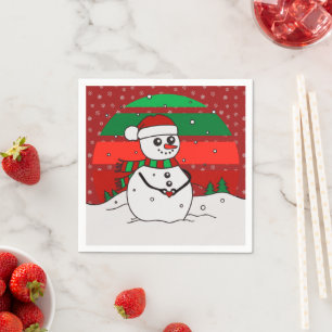 Serviette En Papier Snowman Vintage arc-en-ciel Flèches rouge vert