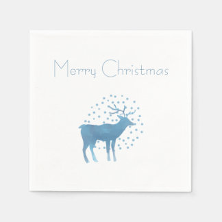 Serviette En Papier Snowy Reindeer Joyeux Noël