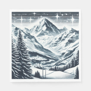 Serviette En Papier Snowy Winter Wooy