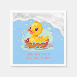 Serviette En Papier Soapy Yellow Rubber Duck Girl 1er anniversaire fêt