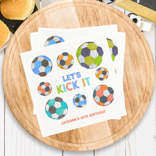 Serviette En Papier Soccer On va le frapper Garçons Anniversaire