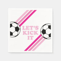 Soccer Pink Stripes On le frappe Anniversaire