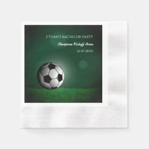 Serviette En Papier Soccer vert Anniversaire / Bachelor Party