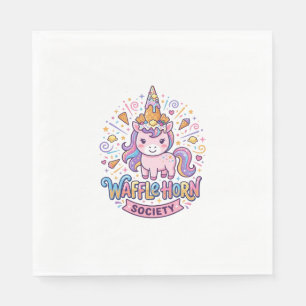 Serviette En Papier Société de cornes de gaufres de licorne Prêt à imp
