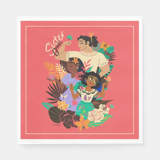 Serviette En Papier Soeurs Encanto | Sister Buts Floral Graphic (Devant)